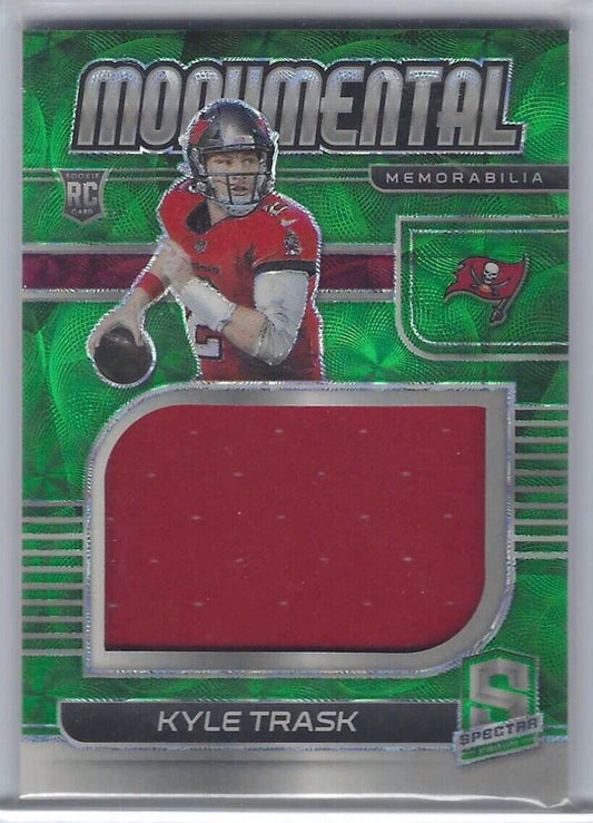 KYLE TRASK 2021 SPECTRA GREEN SCOPE MONUMENTAL MEMORABILIA JUMBO JERSEY RC /35