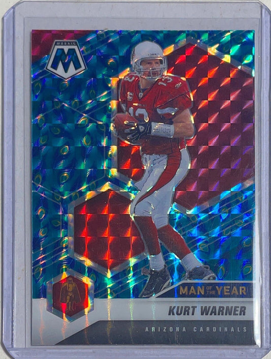 KURT WARNER 2021 PANINI MOSAIC MAN OF THE YEAR PEACOCK PRIZM SSP #267