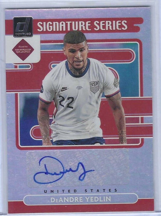 DEANDRE YEDLIN 2021-22 DONRUSS ROAD TO QATAR USA SILVER SIGNATURE SERIES AUTO