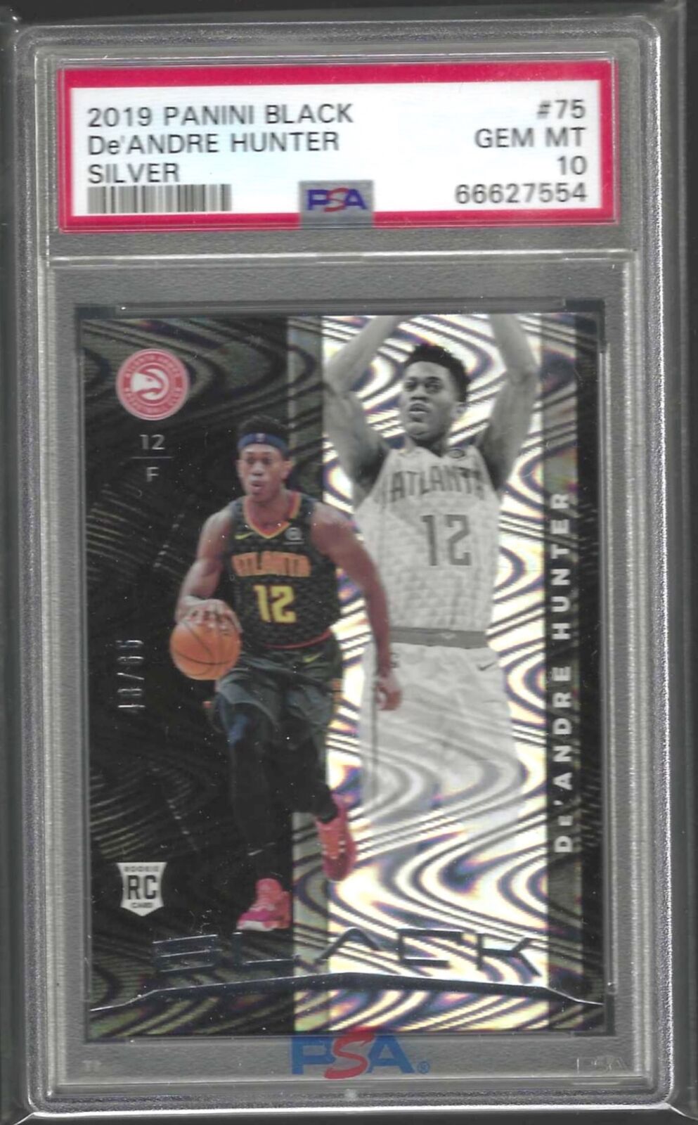 DEANDRE HUNTER 2019-20 PANINI BLACK SILVER WAVE RC /65 PSA 10 GEM MINT POP 1/1