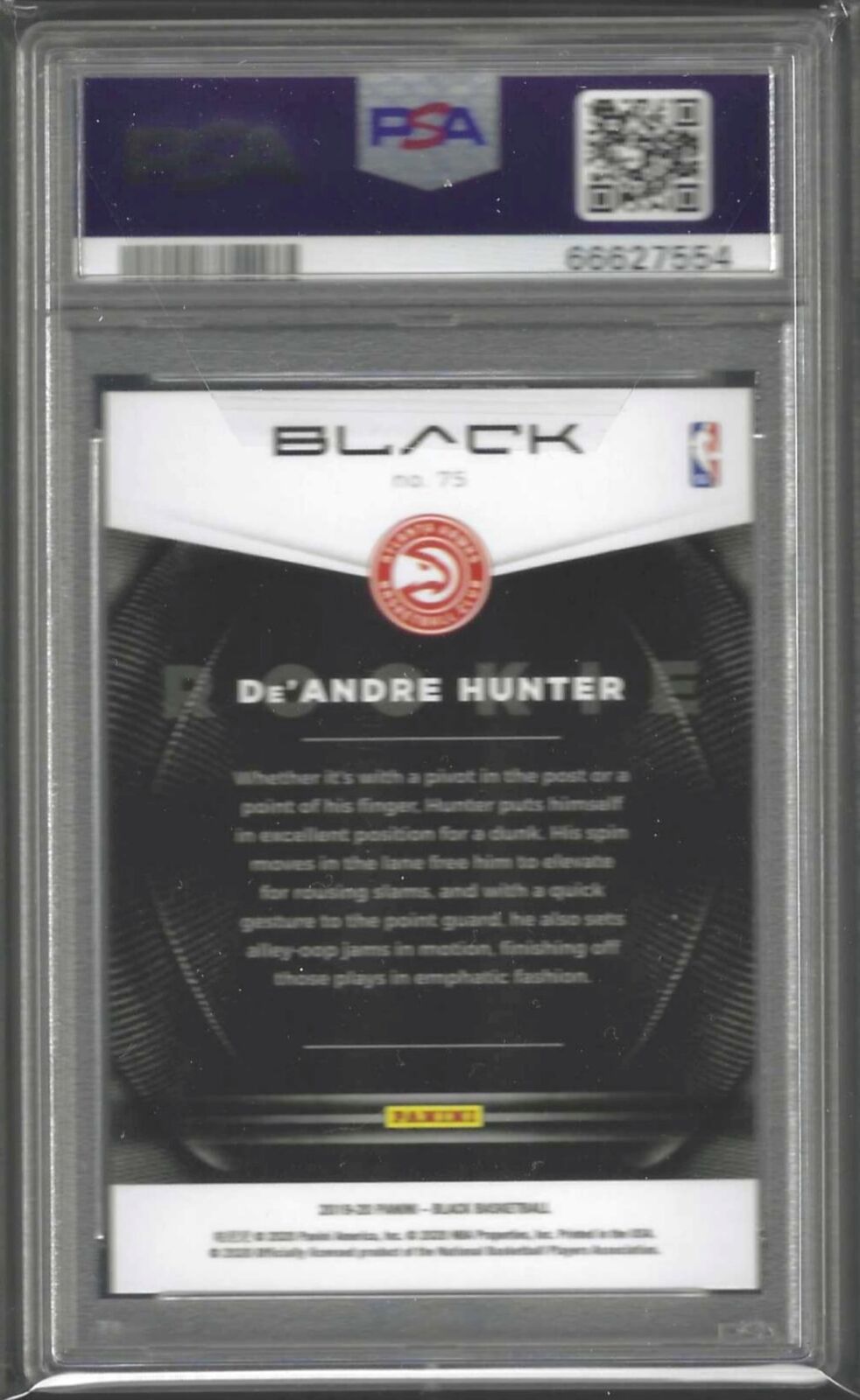 DEANDRE HUNTER 2019-20 PANINI BLACK SILVER WAVE RC /65 PSA 10 GEM MINT POP 1/1
