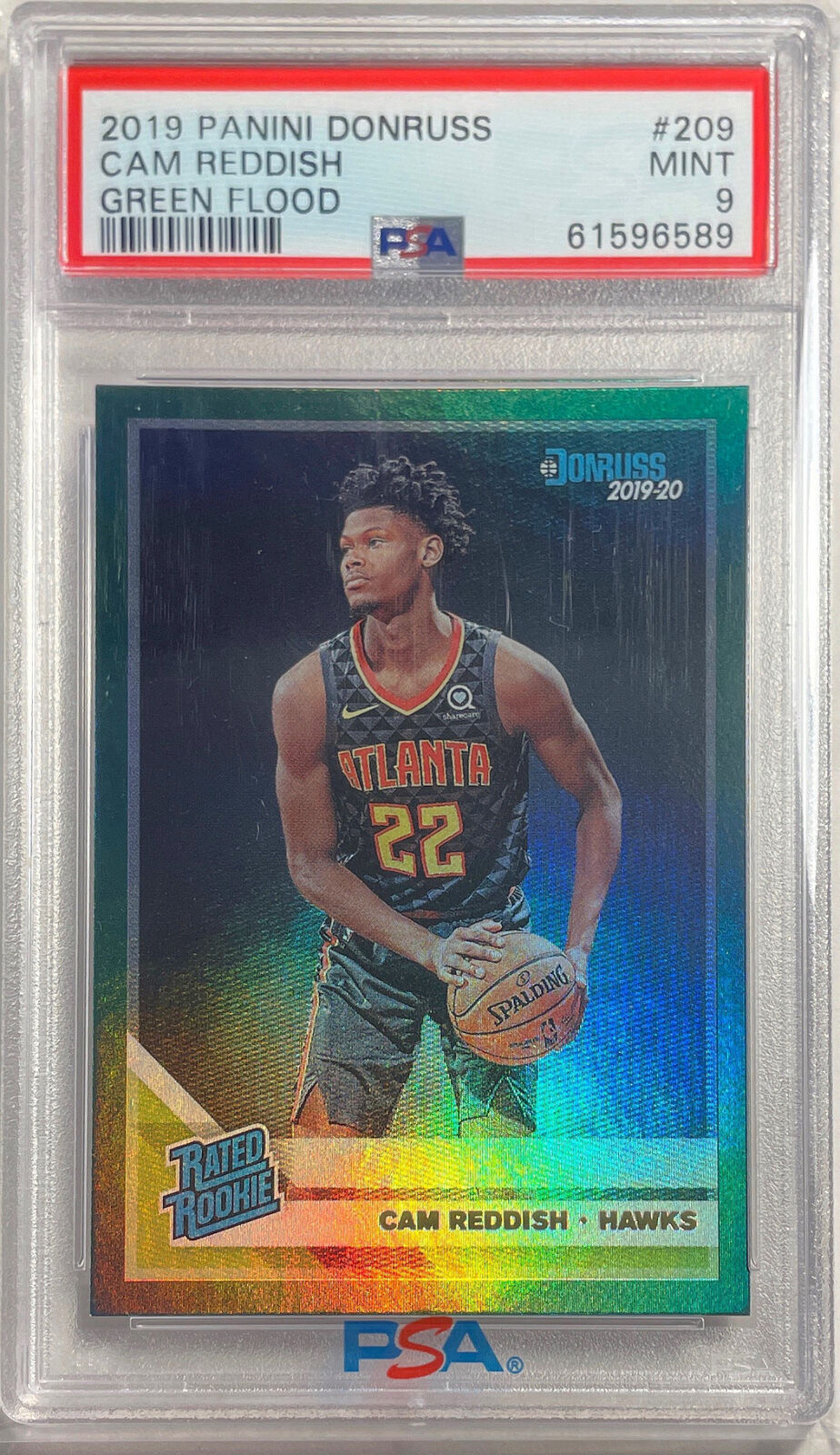CAM REDDISH 2019-20 PANINI DONRUSS GREEN FLOOD ROOKIE RC #209 PSA 9 MINT POP 4