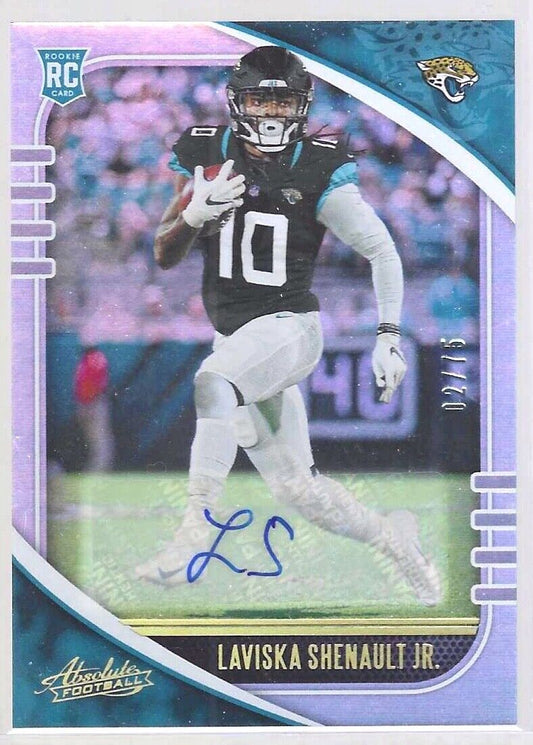LAVISKA SHENAULT JR 2020 PANINI ABSOLUTE SILVER SPECTRUM ROOKIE AUTO RC #D 02/75