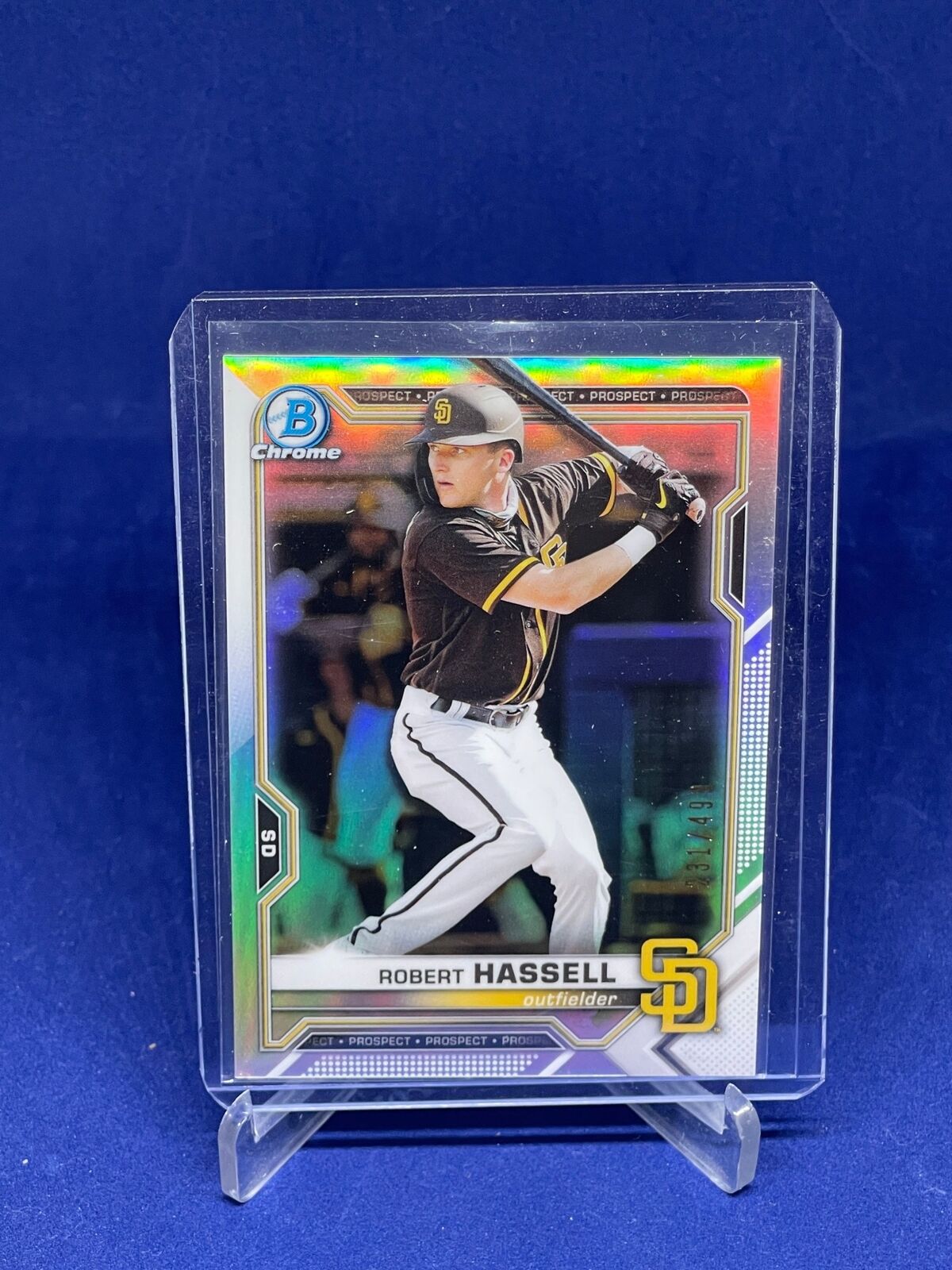 ROBERT HASSELL 2021 BOWMAN CHROME REFRACTOR PROSPECT #D 231/499