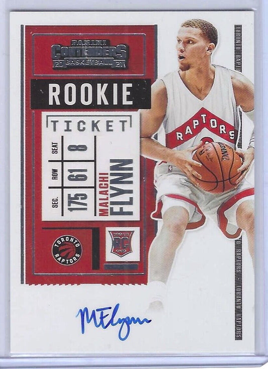 MALACHI FLYNN 2020-21 PANINI CONTENDERS ROOKIE TICKET ON CARD AUTO RC #106