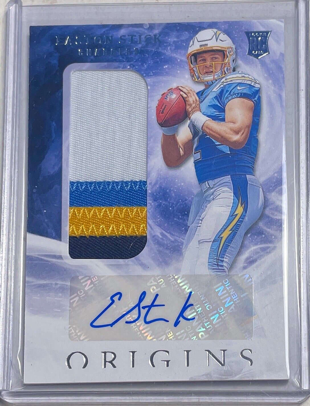 EASTON STICK 2019 PANINI ORIGINS RPA JUMBO PATCH AUTO ROOKIE RC #140