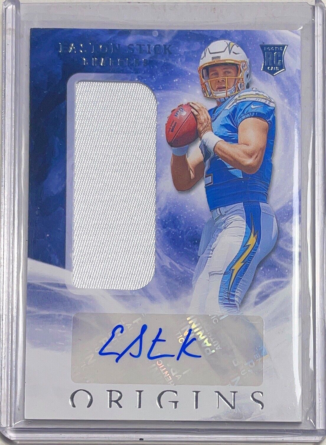 EASTON STICK 2019 PANINI ORIGINS RPA JUMBO PATCH AUTO ROOKIE RC #140