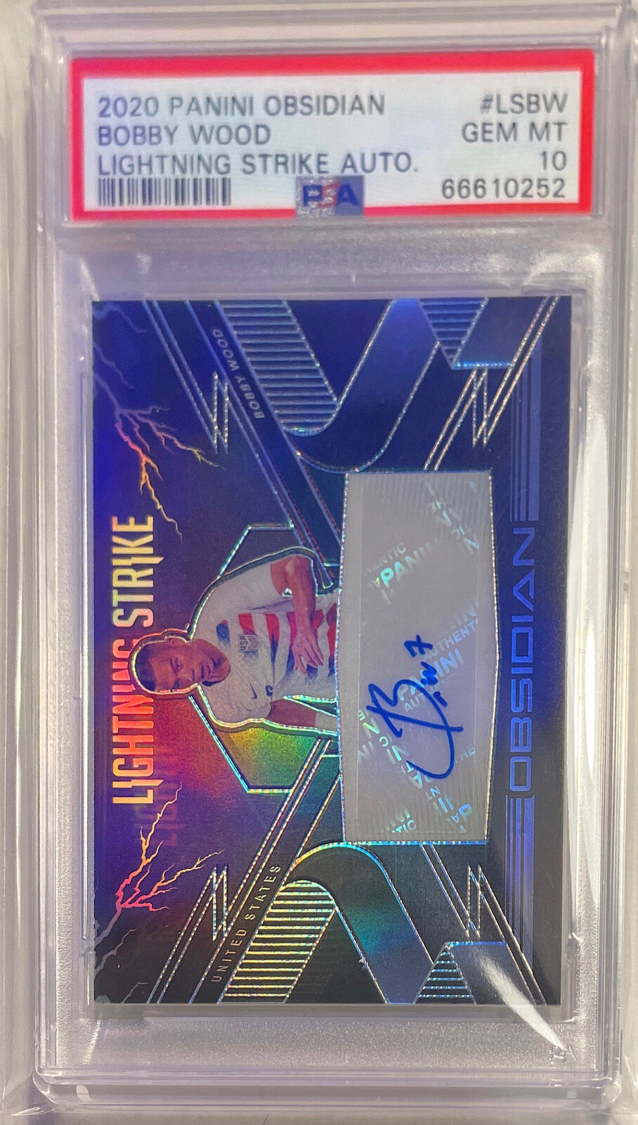 BOBBY WOOD 2020-21 OBSIDIAN LIGHTNING STRIKE AUTO #D /149 PSA 10 GEM MINT POP 3