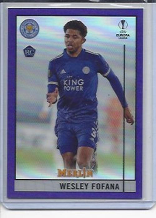WESLEY FOFANA 2020-21 TOPPS MERLIN UEFA PURPLE REFRACTOR ROOKIE RC #D 031/299