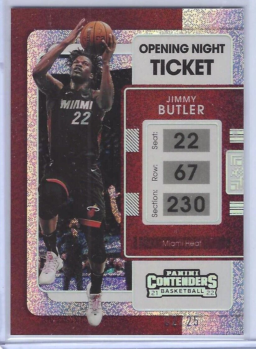 JIMMY BUTLER 2021-22 PANINI CONTENDERS OPENING DAY TICKET SPARKLE #D 02/25