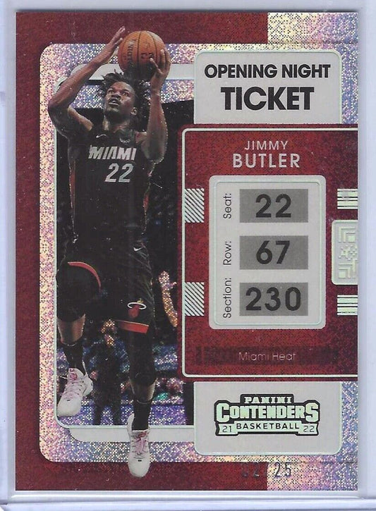 JIMMY BUTLER 2021-22 PANINI CONTENDERS OPENING DAY TICKET SPARKLE #D 02/25