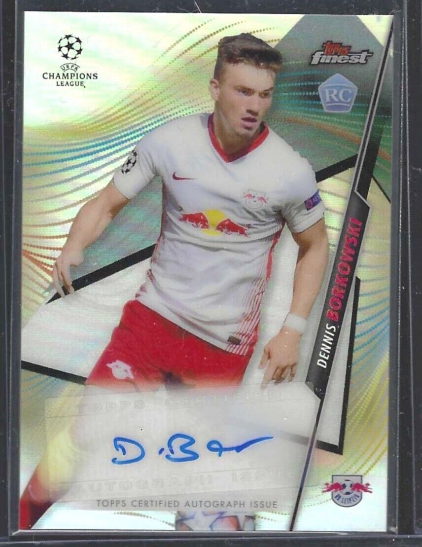 DENNIS BORKOWSKI 2020-21 TOPPS FINEST UCL SILVER REFRACTOR ROOKIE AUTO RC #FA-DB
