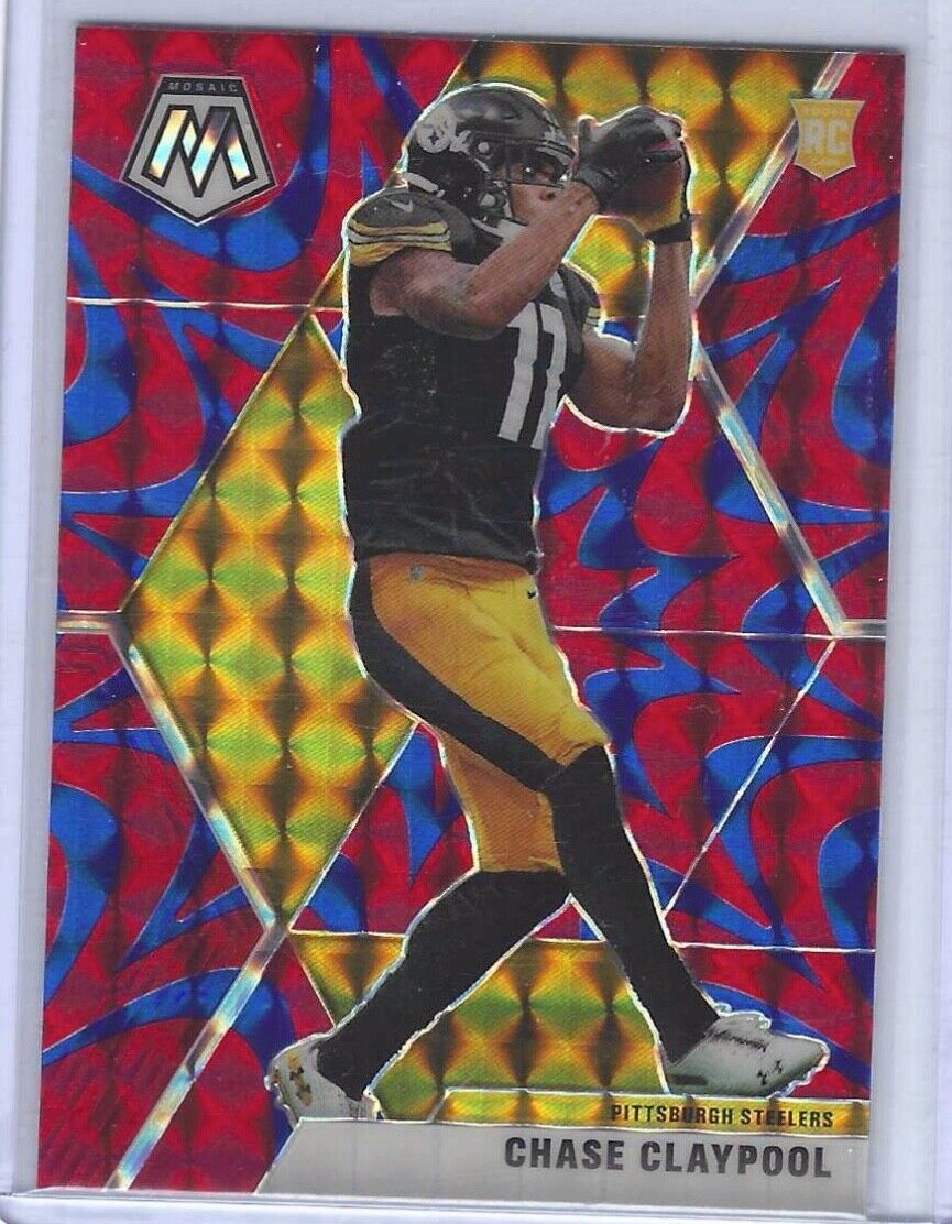 CHASE CLAYPOOL 2020 PANINI MOSAIC BLUE REACTIVE PRIZM RC #220