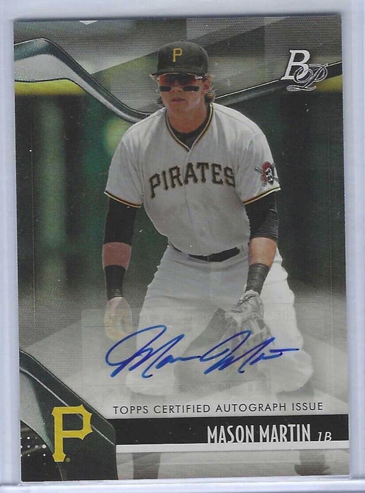MASON MARTIN 2021 BOWMAN PLATINUM SILVER FOIL PROSPECT AUTO #TOP-86