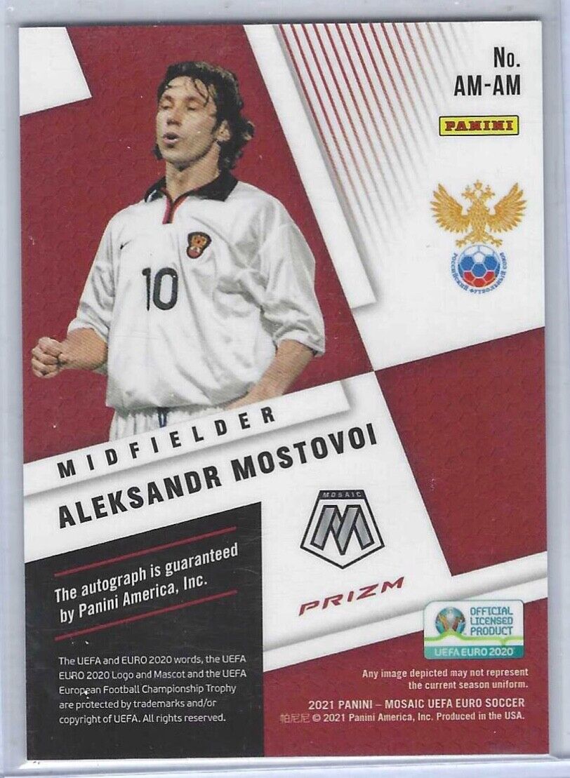 ALEKSANDR MOSTOVOI 2020-21 PANINI MOSAIC UEFA SILVER MOSAIC PRIZM AUTO #AM-AM