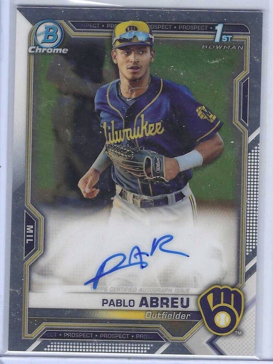 PABLO ABREU 2021 BOWMAN CHROME 1ST BOWMAN PROSPECT AUTO #CPA-PA