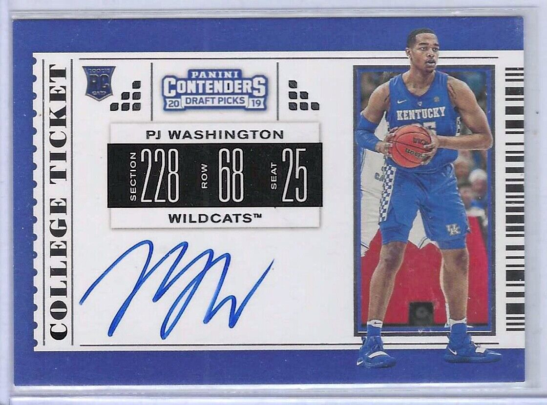 PJ WASHINGTON 2019 PANINI CONTENDERS DP COLLEGE TICKET AUTO RC #65
