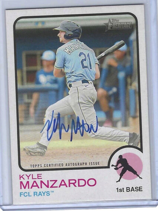 KYLE MANZARDO 2022 TOPPS HERITAGE MINOR LEAGUE PROSPECT REAL ONE AUTO #ROA-KM