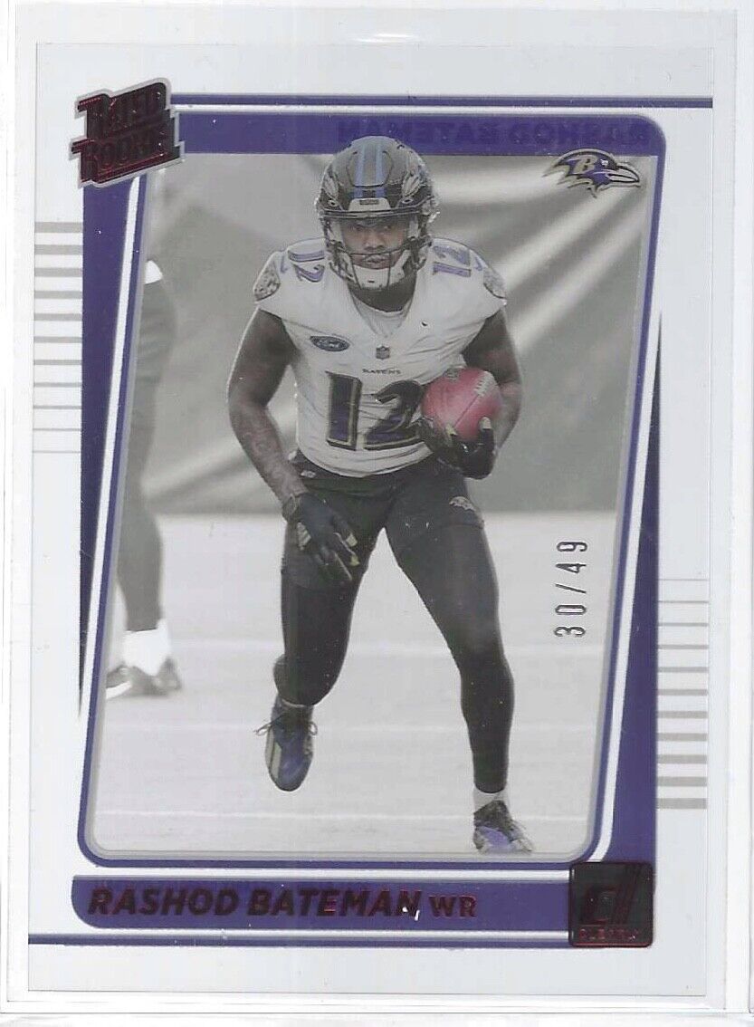 RASHOD BATEMAN 2021 PANINI CLEARLY DONRUSS RED FOIL RATED ROOKIE RC #D 30/49