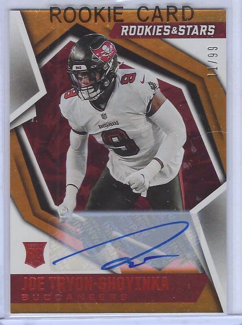 JOE TRYON-SHOYINKA 2021 PANINI ROOKIES & STARS ORANGE FOIL AUTO RC #D 11/99