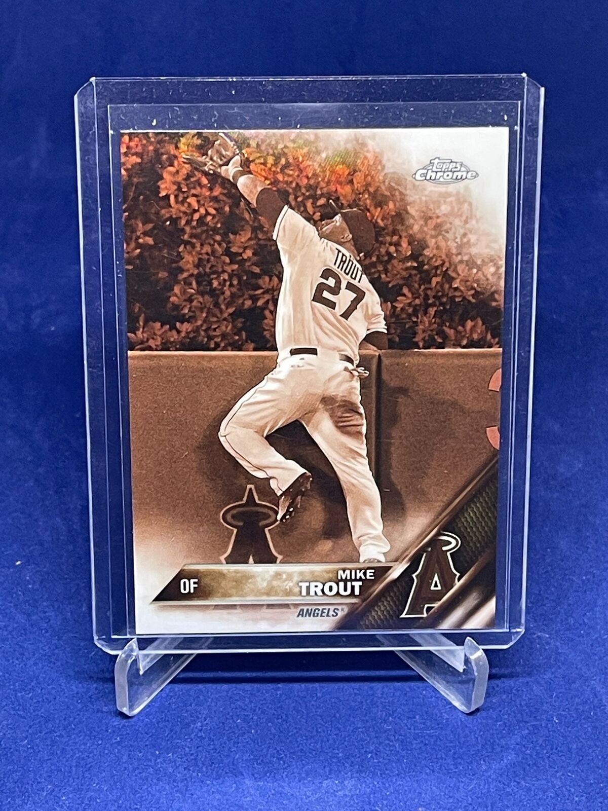 MIKE TROUT 2016 TOPPS CHROME SEPIA REFRACTOR #1
