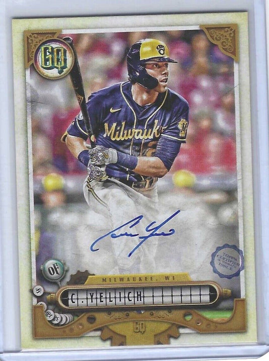 CHRISTIAN YELICH 2022 TOPPS GYPSY QUEEN ON CARD AUTO #GQA-CY