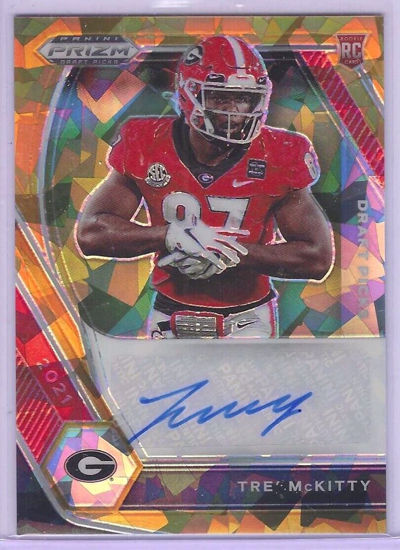 TRE MCKITTY 2021 PANINI PRIZM DP ORANGE CRACKED ICE ROOKIE AUTO RC #DPA-TRE