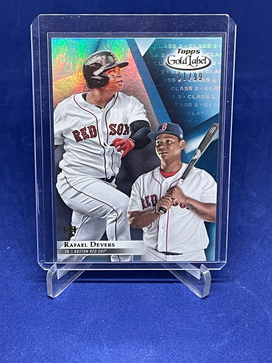 RAFAEL DEVERS 2018 TOPPS GOLD LABEL CLASS 2 BLUE ROOKIE RC #D 51/99