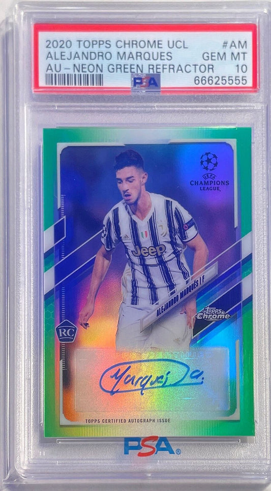 ALEJANDRO MARQUES 2020 TOPPS CHROME GREEN REFRACTOR AUTO RC /99 PSA 10 POP 1/1