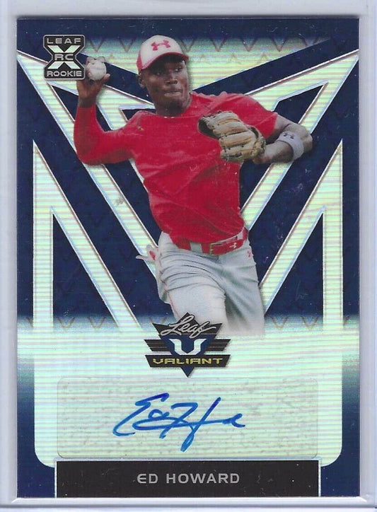 ED HOWARD 2020 LEAF VALIANT LEAF BLACK PRIZM PROSPECT AUTO RC #D 40/50