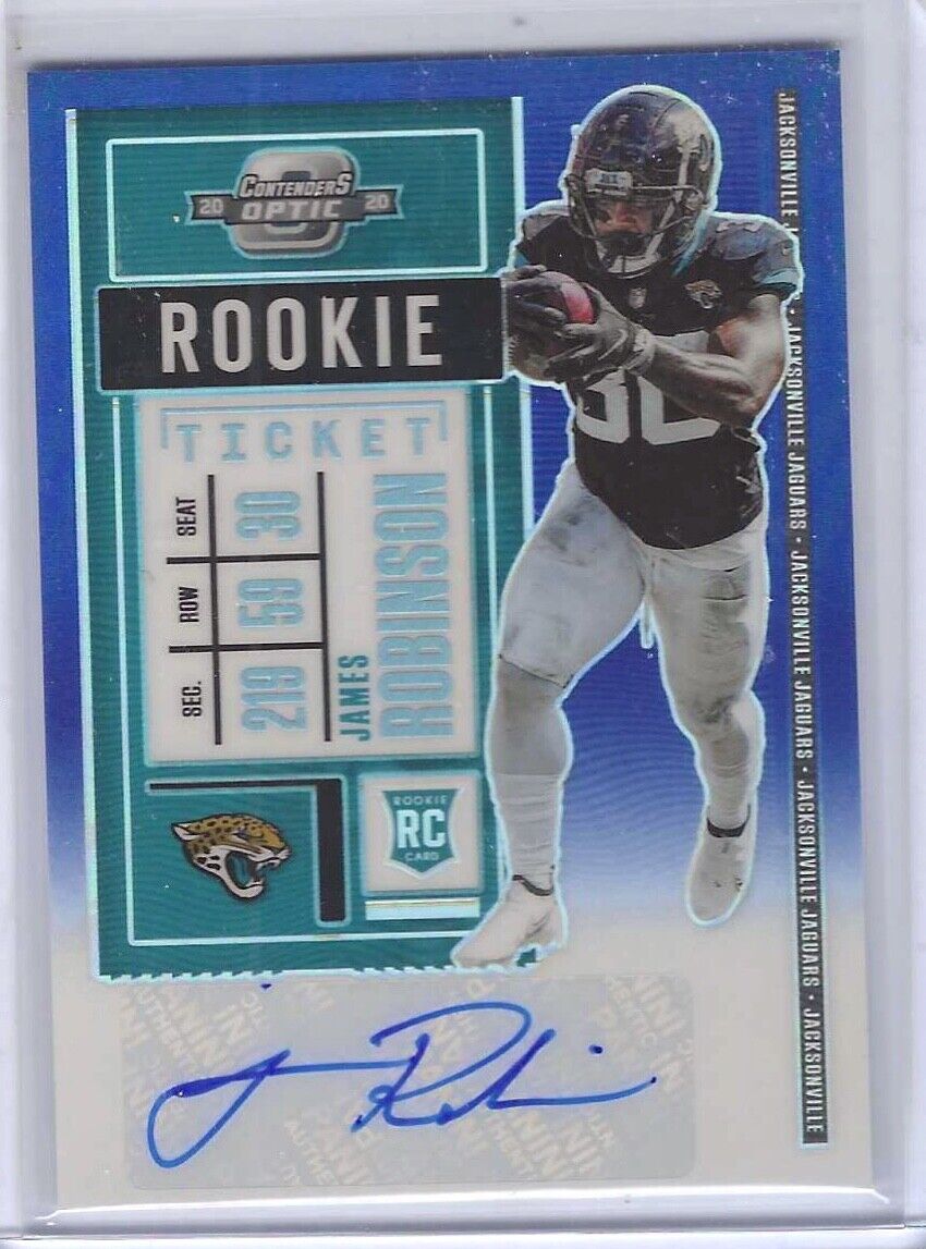 JAMES ROBINSON 2020 PANINI OPTIC CONTENDERS BLUE ROOKIE TICKET AUTO RC #D 56/99