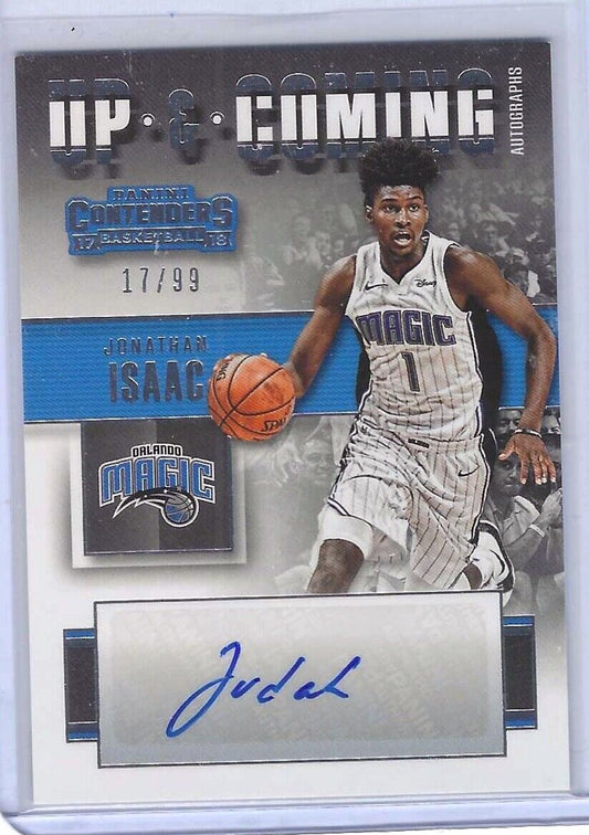 JONATHAN ISAAC 2017-18 PANINI CONTENDERS UP AND COMING ROOKIE AUTO RC #D 17/99