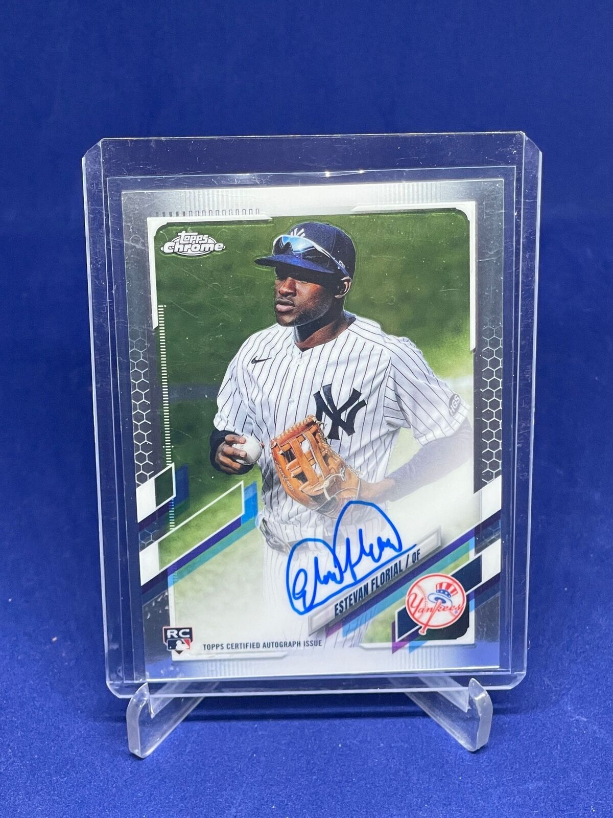 ESTEVAN FLORIAL 2021 TOPPS CHROME ON CARD AUTO ROOKIE RC