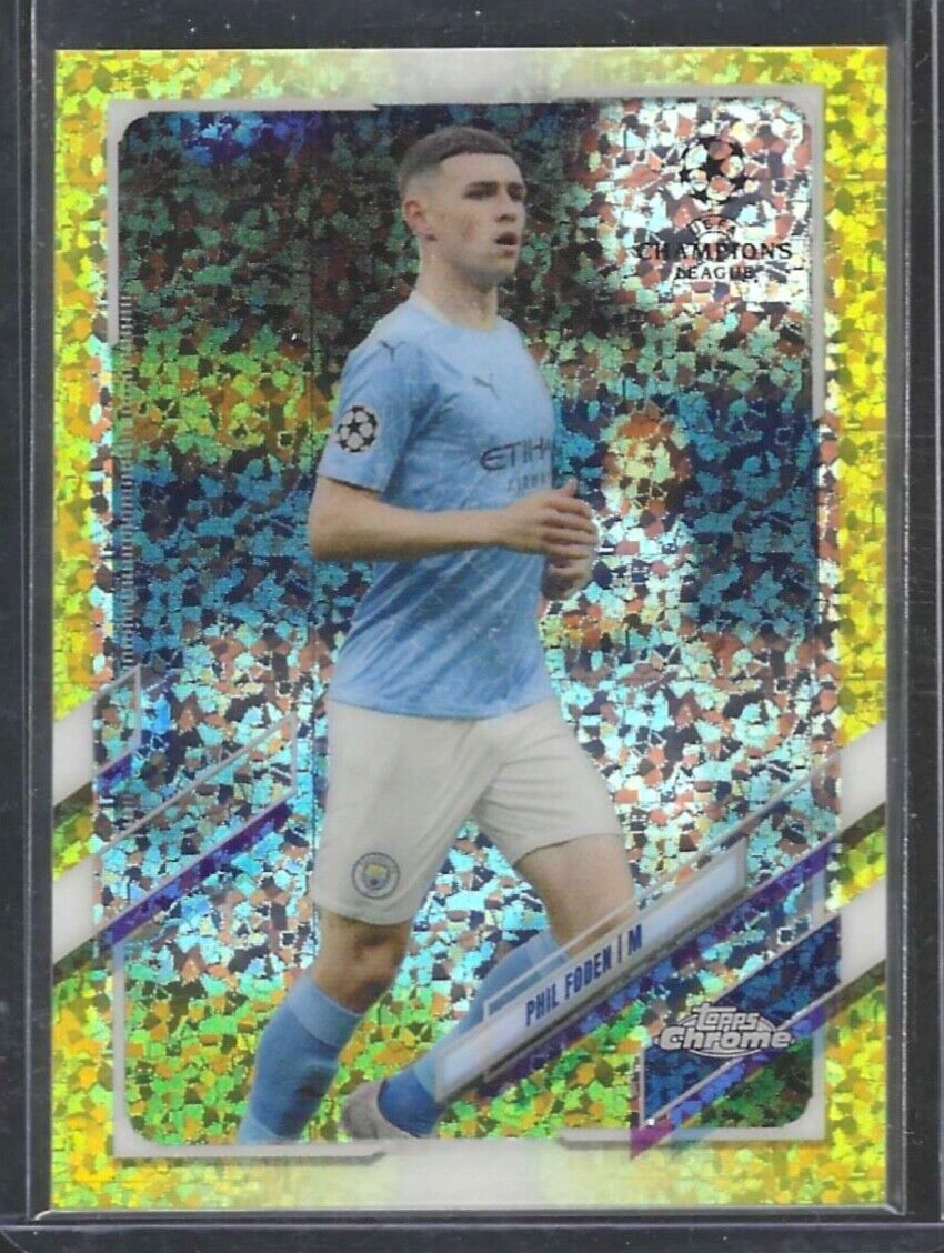 PHIL FODEN 2020-21 TOPPS CHROME YELLOW MINI DIAMOND REFRACTOR #D 197/299