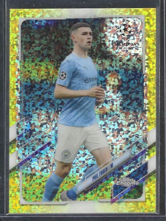 PHIL FODEN 2020-21 TOPPS CHROME YELLOW MINI DIAMOND REFRACTOR #D 197/299