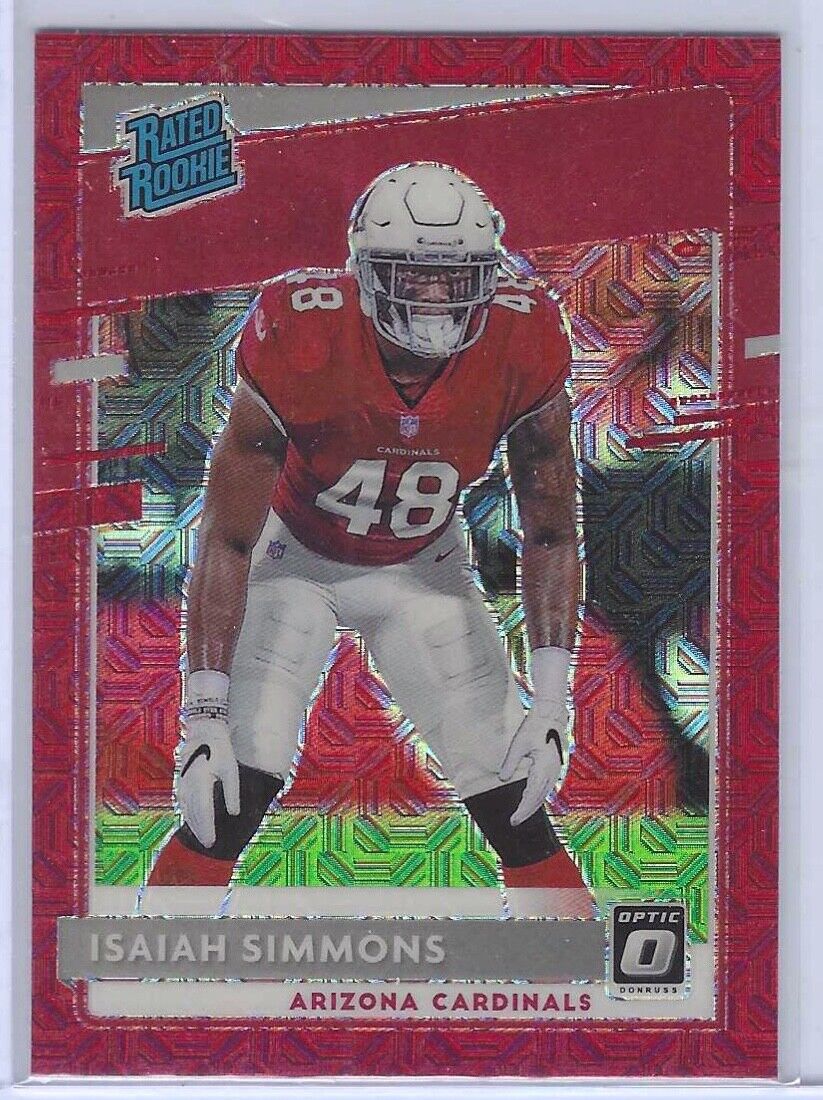 ISAIAH SIMMONS 2020 DONRUSS OPTIC RED CHOICE MOJO HOLO RATED ROOKIE RC #199
