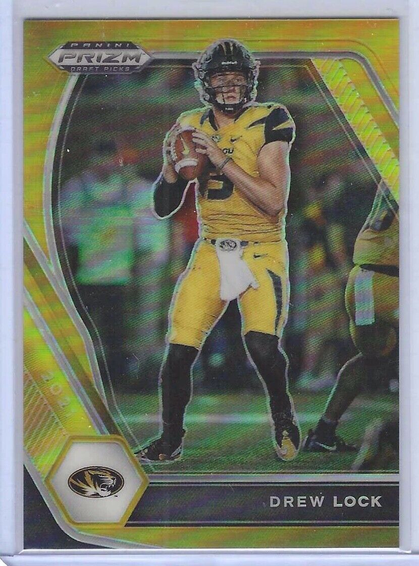 DREW LOCK 2021 PANINI PRIZM DRAFT PICKS GOLD PRIZM #D 10/10