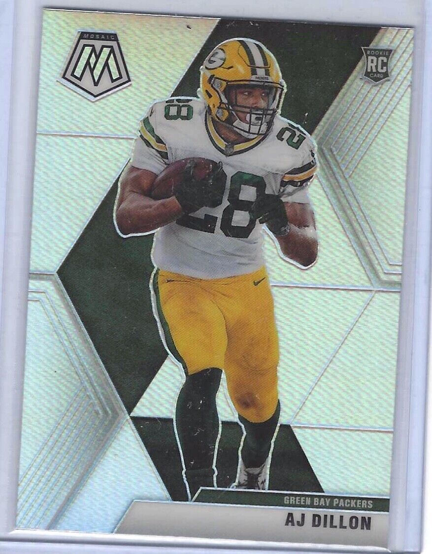 AJ DILLON 2020 PANINI MOSAIC SILVER PRIZM RC #226