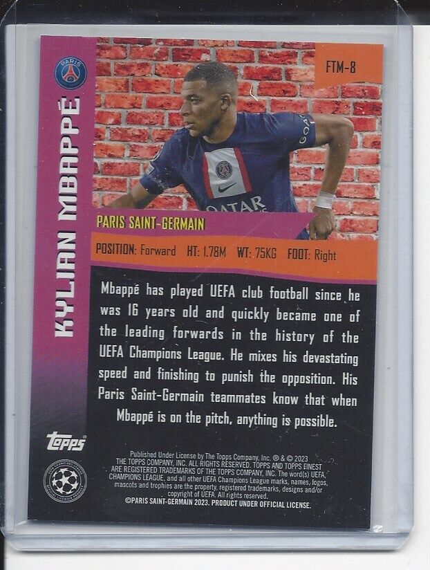 KYLIAN MBAPPE 2022-23 TOPPS FINEST THE MAN SSP RARE BLUE REFRACTOR #D 131/150
