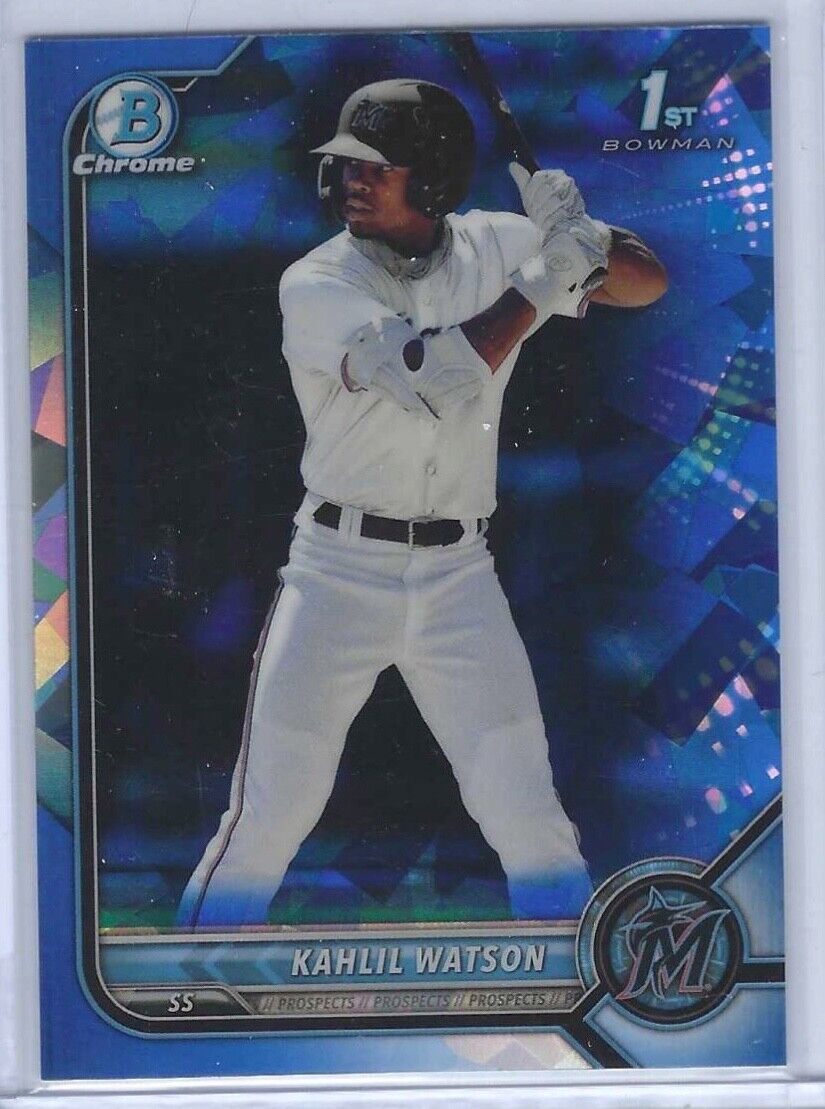 KAHLIL WATSON 2022 BOWMAN CHROME SAPPHIRE REFRACTOR 1ST PROSPECT #BCP-3