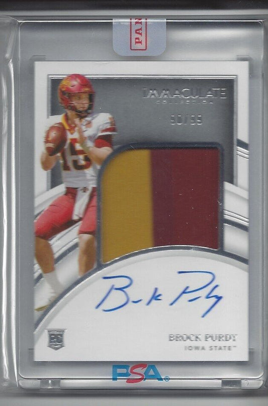 BROCK PURDY 2022 PANINI IMMACULATE RPA JUMBO ROOKIE PATCH ON CARD AUTO RC #D /99