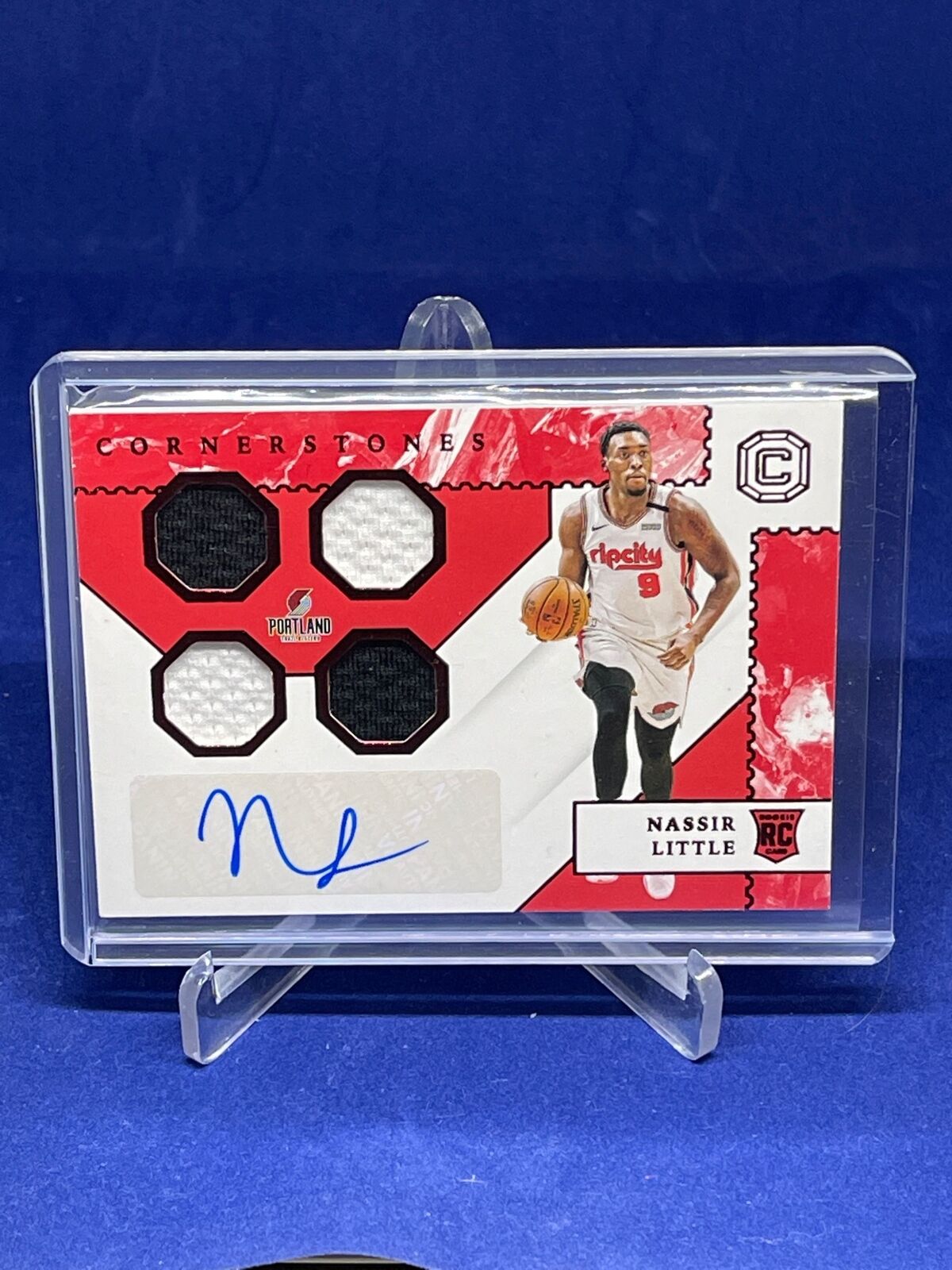 NASSIR LITTLE 2019-20 PANINI CHRONICLES CORNERSTONES QUAD JERSEY AUTO ROOKIE RC