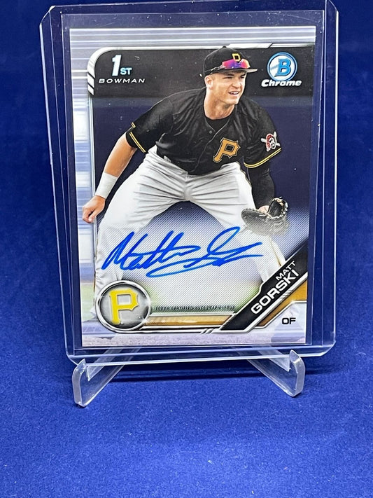 MATT GORSKI 2019 BOWMAN CHROME 1ST ON CARD AUTO PROSPECT