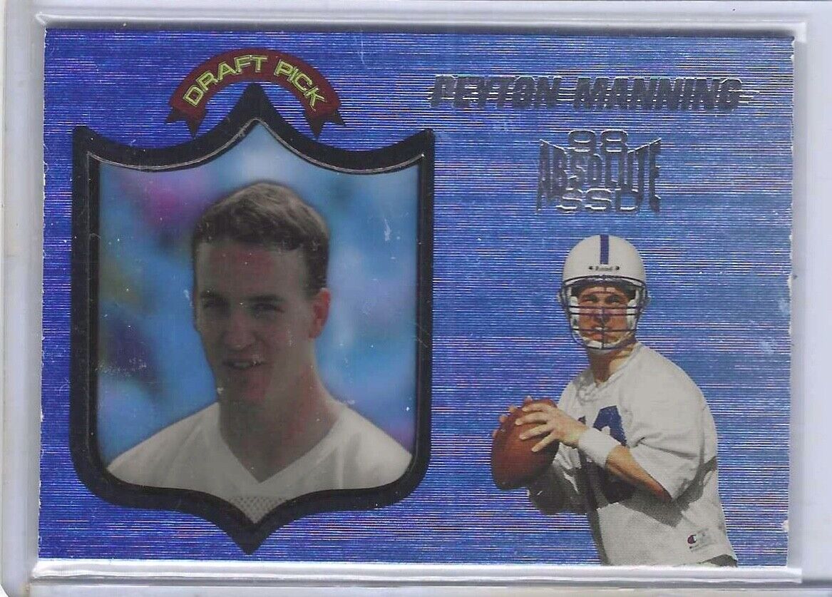 PEYTON MANNING 1998 PLAYOFF ABSOLUTE SSD DRAFT PICK BLUE 98 ABSOLUTE SSD RC #165