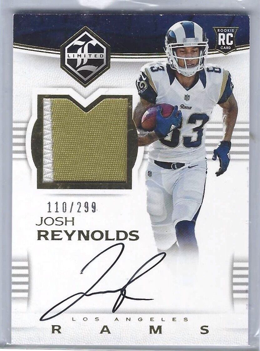 JOSH REYNOLDS 2017 PANINI LIMITED RPA ROOKIE PATCH AUTO RC #D 110/299