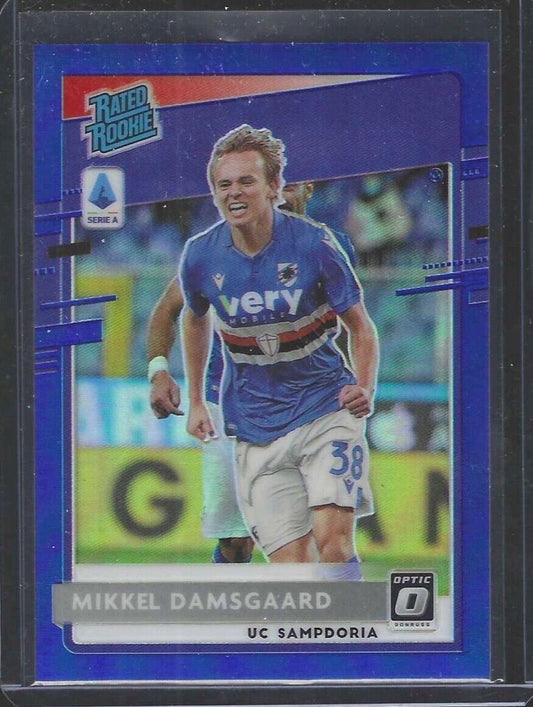 MIKKEL DAMSGAARD 2020-21 PANINI CHRONICLES DONRUSS OPTIC BLUE HOLO RC #D 49/49