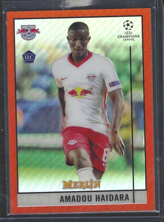 AMADOU HAIDARA 2020-21 TOPPS MERLIN UEFA ORANGE REFRACTOR ROOKIE RC #D 19/25
