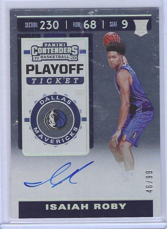 ISAIAH ROBY 2019-20 PANINI CONTENDERS PLAYOFF TICKET ON CARD AUTO RC #D 46/99