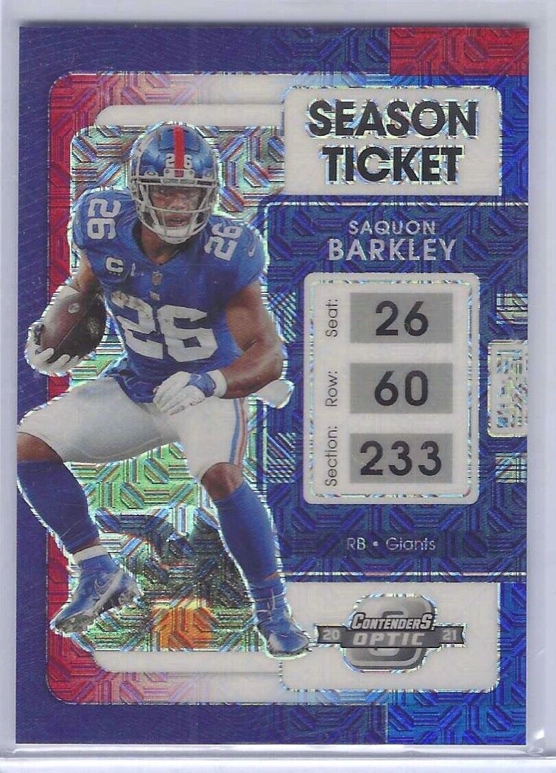SAQUON BARKLEY 2021 PANINI OPTIC CONTENDERS RED MOJO PRIZM HOLO #D 09/13