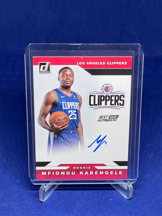 MFIONDU KABENGELE 2019-20 PANINI DONRUSS NEXT DAY AUTOGRAPHS AUTO ROOKIE RC